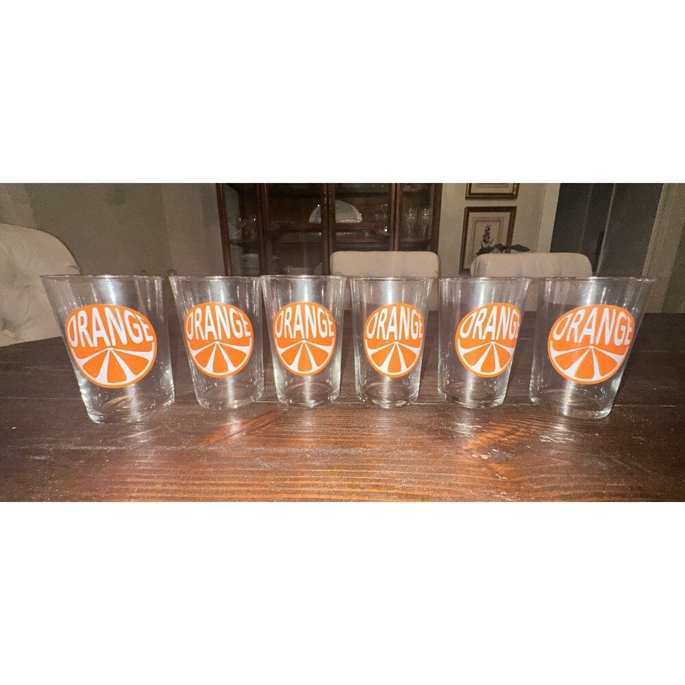 Vintage Luminarc MCM 7oz Orange Slice Juice Glass - Set Of 6